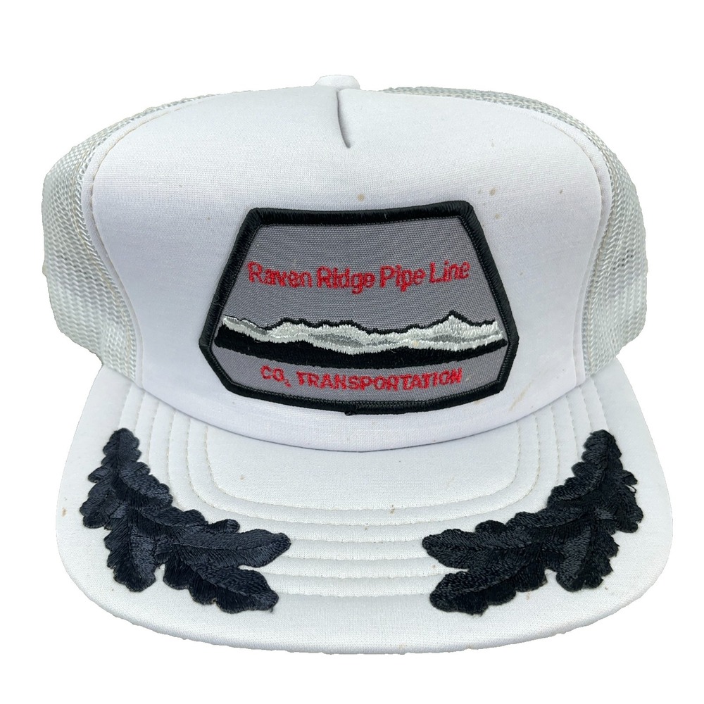 Vintage Raven Ridge Pipe Line Trucker Hat Snapback Oil‎ Gas Petroleum 90s Cap LL